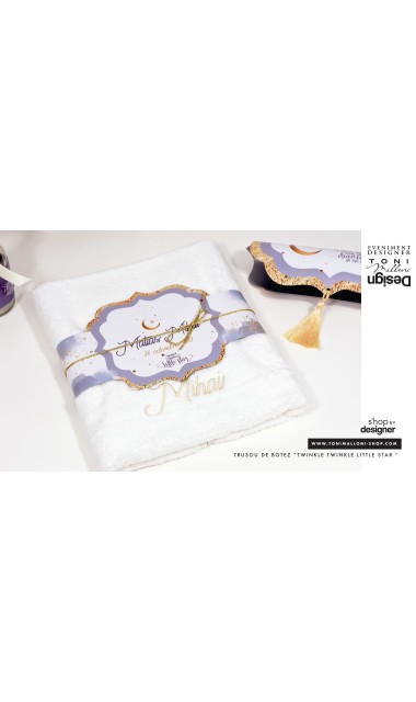 Trusou de botez pentru baieti cu praf de stele auriu, Twinkle Twinkle Little Star  37